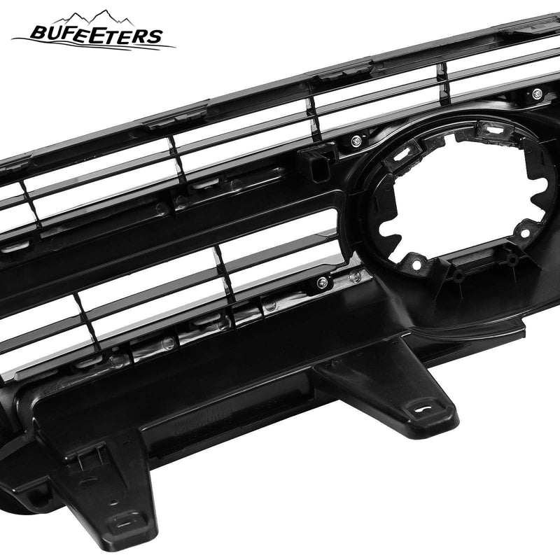 BUFEETERS Front Upper and Lower Grille Fit For 2017 2018 2019 Toyota Highlander,Factory Style,Gloss Black