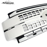 BUFEETERS Front Bumper Upper Grille Fit For 2017 2018 2019 F-250 F-350 F-450 F-550 Super Duty,Platinum Style,White Platinum&Matte Black