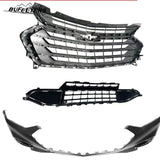 BUFEETERS 10PCS New Complete Front Bumper Grille Set Fit For 2018 2019 2020 2021 Chevy Chevrolet Traverse,Mesh Style,Chrome&Black