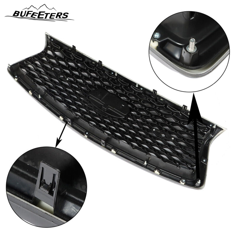 BUFEETERS   Front Bumper Upper Lower Grille Fog Light Bezels Cover Fit For 2018 2019 2020 2021 2022 INFINITI Q50 Sport,Mesh Style,Gloss Black