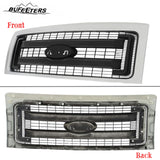 BUFEETERS  Front Bumper Grille Fit For 2009 2010 2011 2012 2013 2014 Ford F150 F-150,Horizontal Billet Style,Silver&Black
