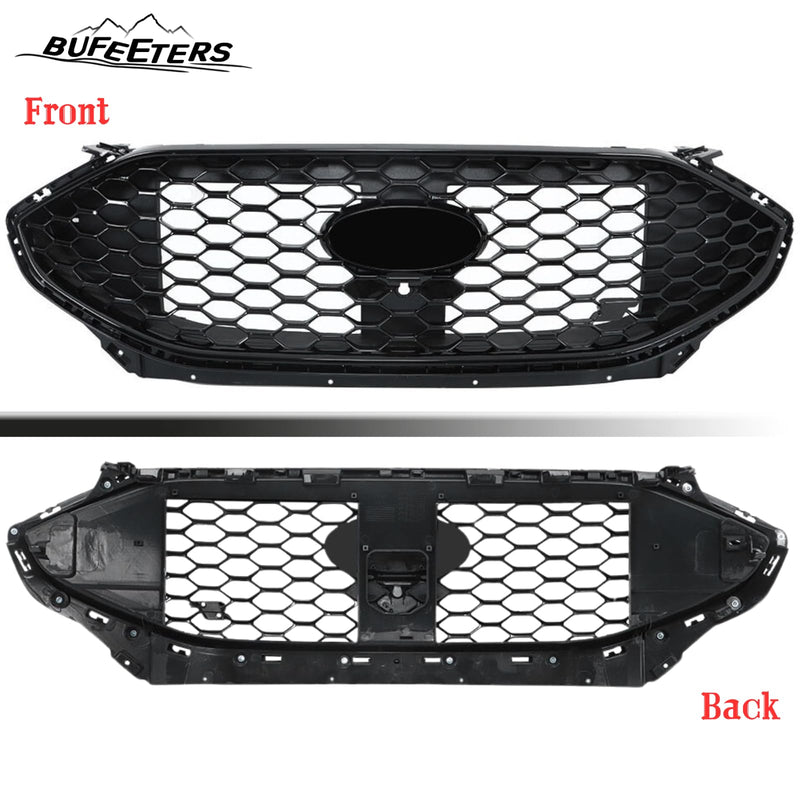 BUFEETERS Front Bumper Grille With Camera Hole Fit For 2019 2020 2021 2022 2023 2024 Ford Edge ST Sport,Honeycomb Style,Gloss Black