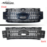 BUFEETERS Front Bumper Upper Grille Fit For 2017 2018 2019 F-250 F-350 F-450 F-550 Super Duty,Platinum Style,N1 Blue Jeans&Matte Black