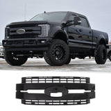 BUFEETERS Front Bumper Upper Grille Fit For 2017 2018 2019 F-250 F-350 F-450 F-550 Super Duty,Lariat Style,Gloss Black