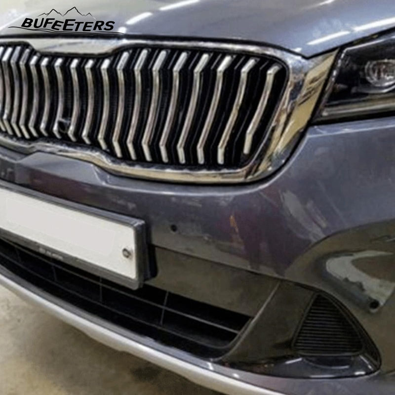 BUFEETERS  Front Bumper Upper Grille Vertical Fit For KIA Sorento 2018 2019 2020 2021 Performance,Mesh Style,Black&Silver