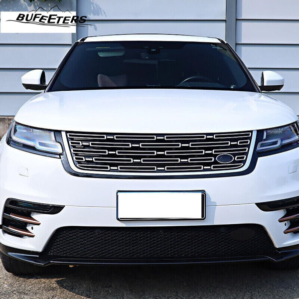 BUFEETERS Front Bumper Upper Grille Fit For 2017 2018 2019 2020 2021 2022 2023 2024 Range Rover Velar,Mesh Style,Black&Silver