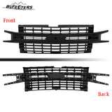 BUFEETERS Front Bumper Upper Grille Fit For 2019 2020 2021 2022 Chevy Silverado 1500,Horizontal Billet Style,Gloss Black&Matte Black