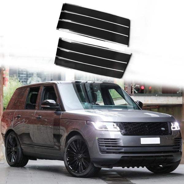 BUFEETERS Door Side Fender Vent Molding Cover Trim Fit For 2013-2022 Land Rover Range Rover Vogue L405,Gloss Black