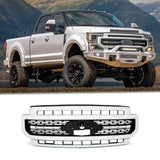 BUFEETERS Front Bumper Upper Grille Fit For 2020 2021 2022 F-250 F-350 F450 F550 Super Duty,Lariat Sport Style,Oxford White&Black