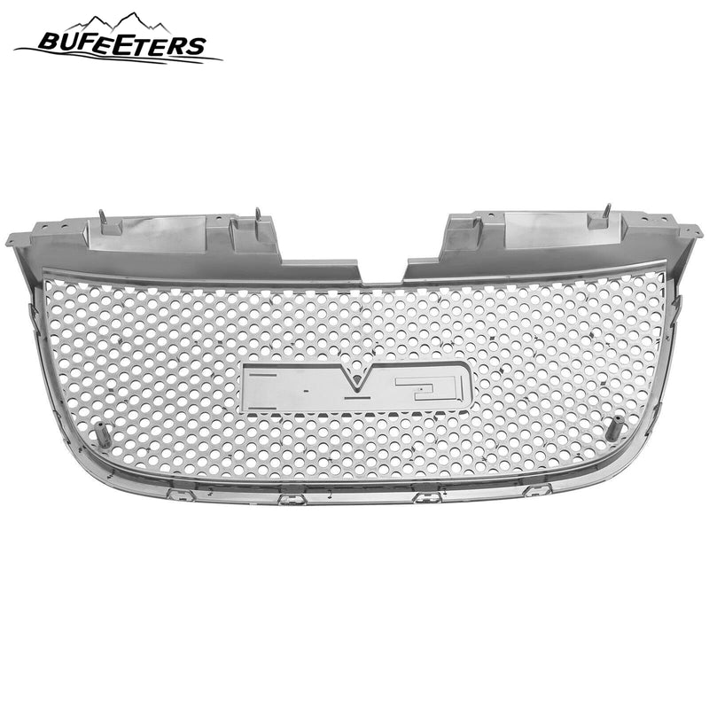 BUFEETERS Front Bumper Upper Grille Fit For 2007 2008 2009 2010 2011 2012 2013 2014 GMC Yukon/Yukon XL 1500 2500,Honeycomb Style,Chrome