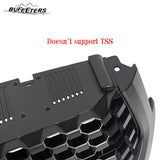 BUFEETERS  Front Bumper Upper Grille Grill & Hood Bulge Fit For 2014 2015 2016 2017 2018 2019 2020 Toyota Tundra,Honeycomb Style,Gloss Black
