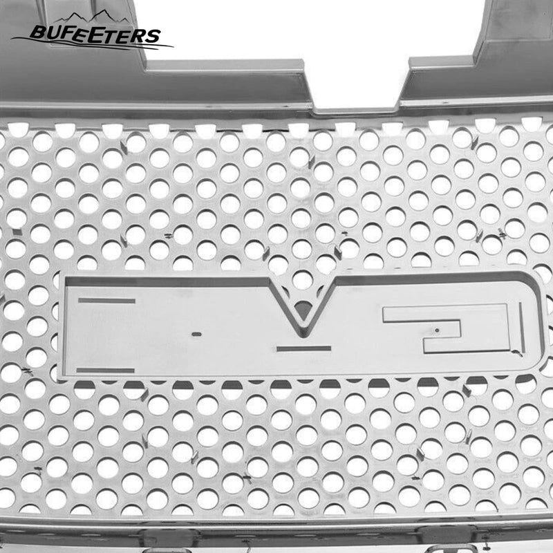 BUFEETERS Front Bumper Upper Grille Fit For 2007 2008 2009 2010 2011 2012 2013 2014 GMC Yukon/Yukon XL 1500 2500,Honeycomb Style,Chrome