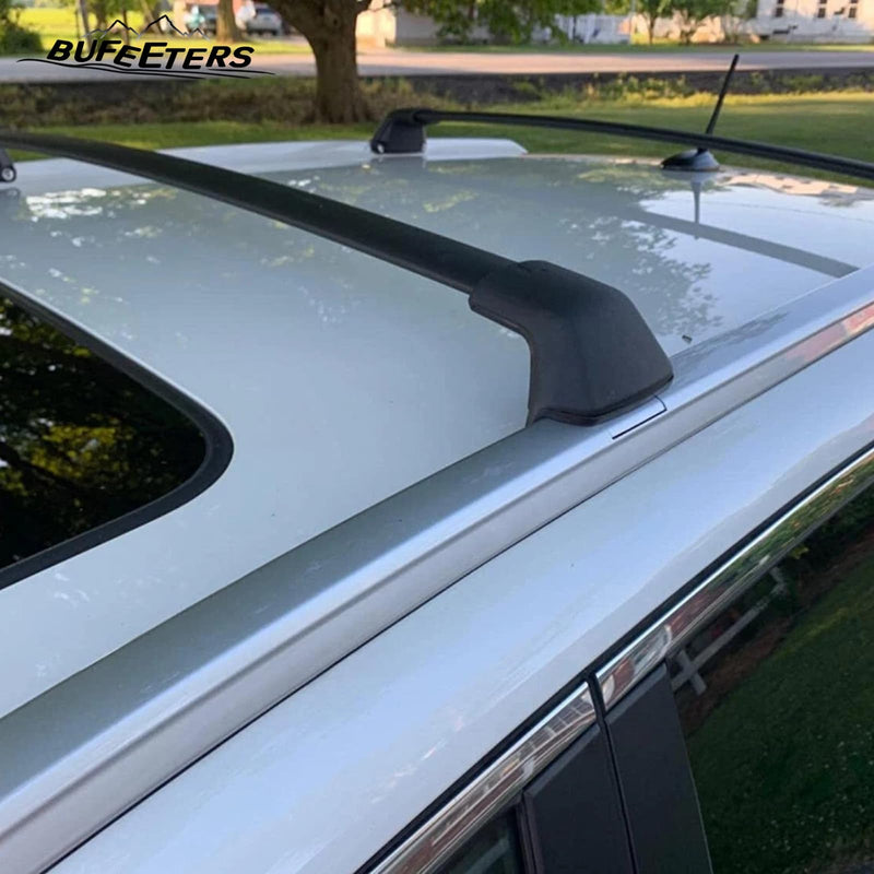 BUFEETERS 4Pcs Roof Rack Cross Bars + Side Rails Luggage Carrier Fit For 2012 2013 2014 2015 2016 Honda CRV CR-V,Factory Style,Black&Silver