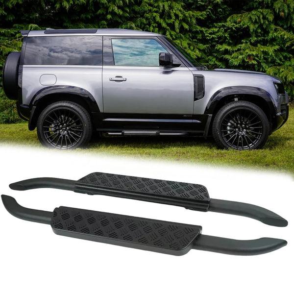 BUFEETERS  Side Step Running Board Nerf Bar Fit For Land Rover Defender 90 L663 2020 2021 2022 2023,Black