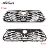 BUFEETERS Front Bumper Upper Grille w/Camera Hole Position Fit For 2020 2021 2022 Toyota Highlander,Mesh Style,Chrome&Black