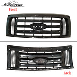 BUFEETERS  Front Bumper Grille Fit For 2009 2010 2011 2012 2013 2014 Ford F150 F-150 XLT,Gloss Black