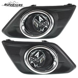 BUFEETERS Front Bumper Lower Grille LH+RH Fog Light SET Tow Cover Fit For 2014 2015 2016 Nissan Rogue,Honeycomb Style,Black
