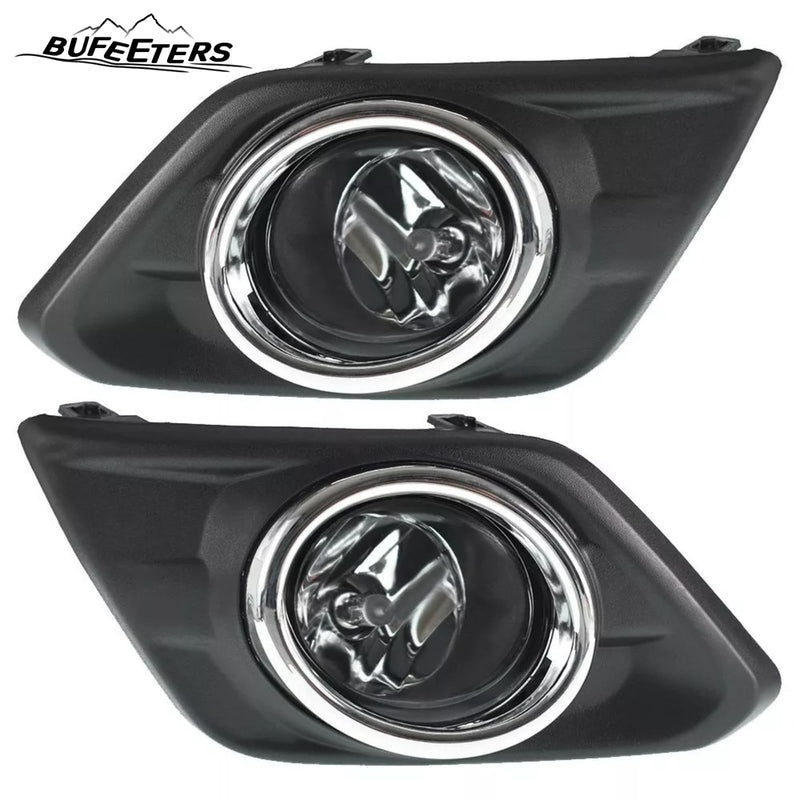 BUFEETERS Front Bumper Lower Grille LH+RH Fog Light SET Tow Cover Fit For 2014 2015 2016 Nissan Rogue,Honeycomb Style,Black