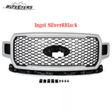 BUFEETERS  Front Radiator Grille Assembly Fit For 2018 2019 2020 Ford F-150,Honeycomb Style,Ingot Silver&Black