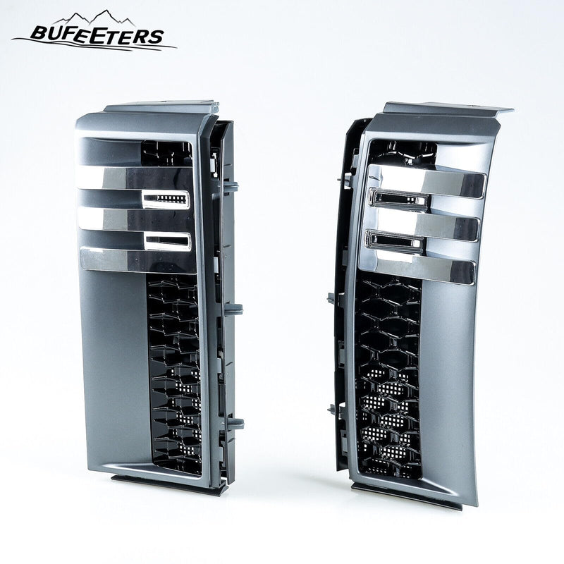 BUFEETERS  Side Fender Vent Fit For 2003 2004 2005 2006 2007 2008 2009 2010 2011 2012 2013 Land Rover Range Rover L322,2010 Style,Black&Gray