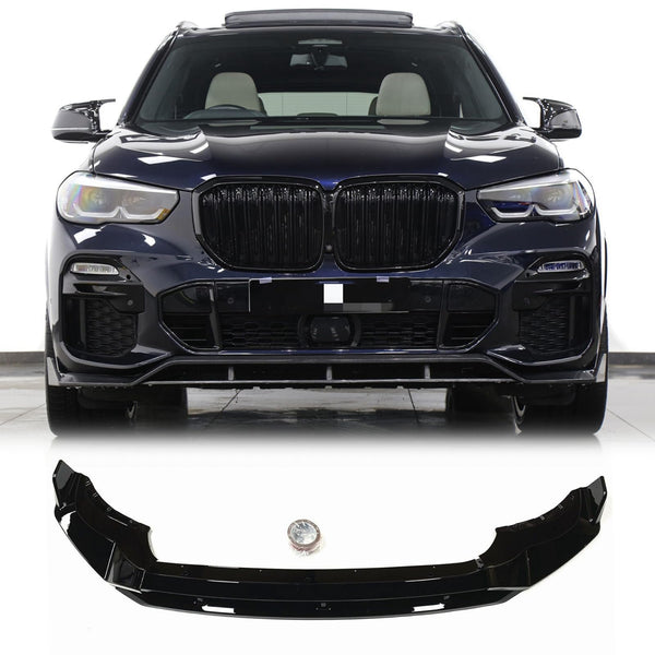 BUFEETERS Front Bumper Spoiler Splitter Lip Kit Fit For 2019 2020 2021 2022 2023 BMW X5 G05,Gloss Black