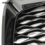 BUFEETERS  Front Bumper Upper Grille Fit For 2016 2017 2018 2019 2020 INFINITI QX60,Mesh Style,Gloss Black