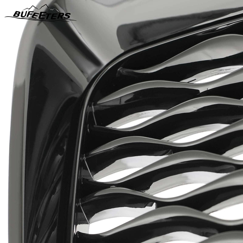 BUFEETERS  Front Bumper Upper Grille Fit For 2016 2017 2018 2019 2020 INFINITI QX60,Mesh Style,Gloss Black