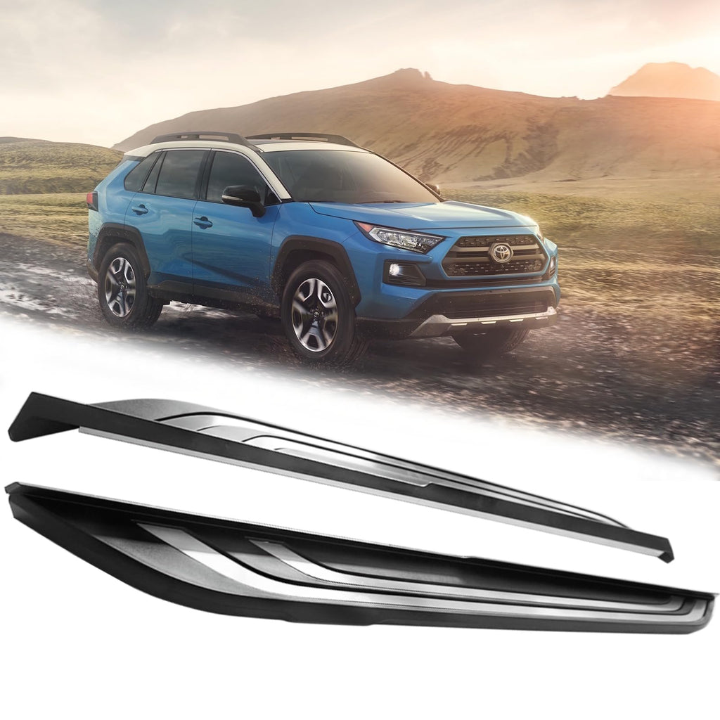 BUFEETERS Side Step Running Board Nerf Bar Fit for 2019 2020 2021 2023 Toyota RAV4,OE Style,Black&Silver