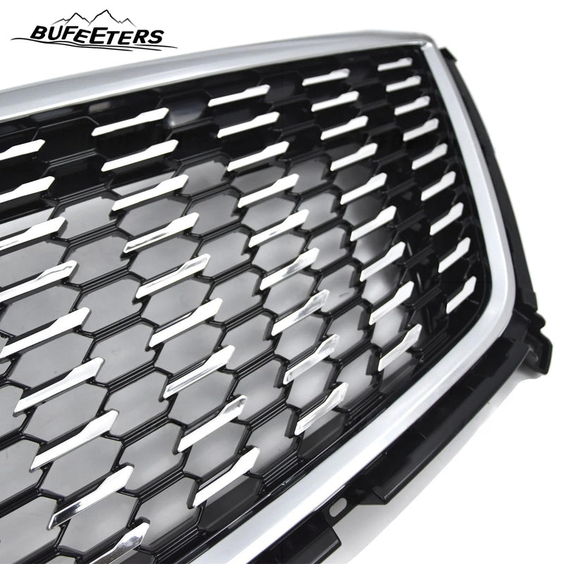 BUFEETERS   Front Bumper Upper Premium Luxury Grille Fit For 2020 2021 2022 2023 2024 Cadillac XT5,Diamond Style,Black&Silver