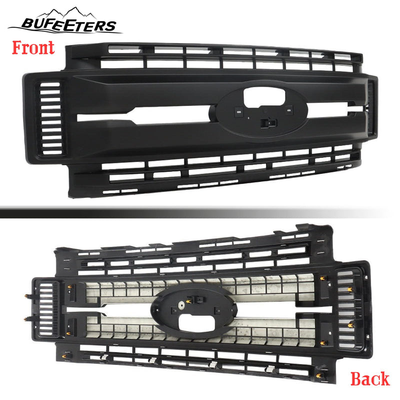 BUFEETERS Front Bumper Upper Grille Fit For 2017 2018 2019 F-250 F-350 Super Duty,XL Style,Matte Black