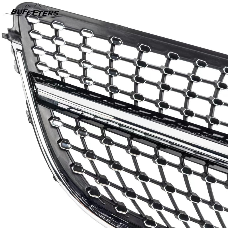 BUFEETERS  Front Bumper Upper Grille Fit For 2014 2015 2016 2017 Mercedes Benz W207 E-CLASS Coupe Facelift,Diamond Style,Black