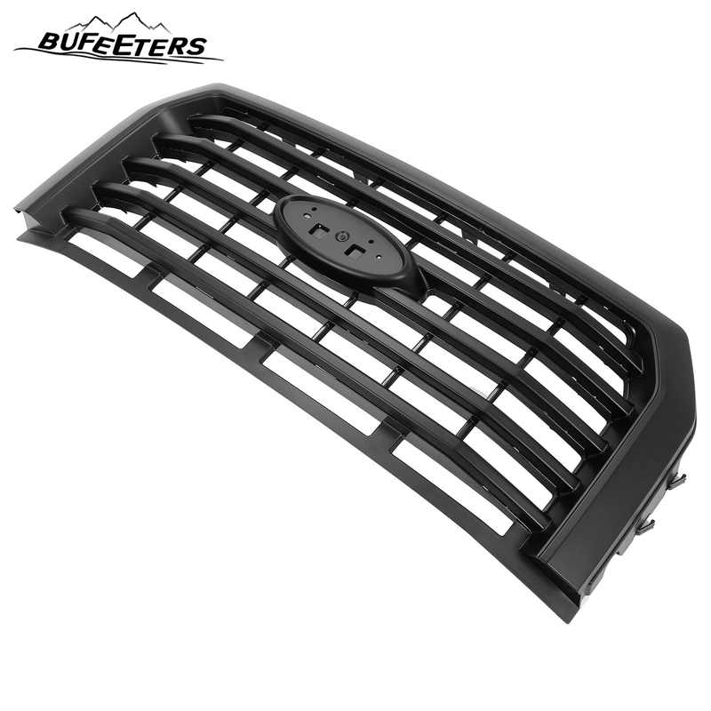 BUFEETERS  Front Bumper Upper Grille Fit For 2015 2016 2017 Ford F150 F-150,Horizontal Style,Matte Black