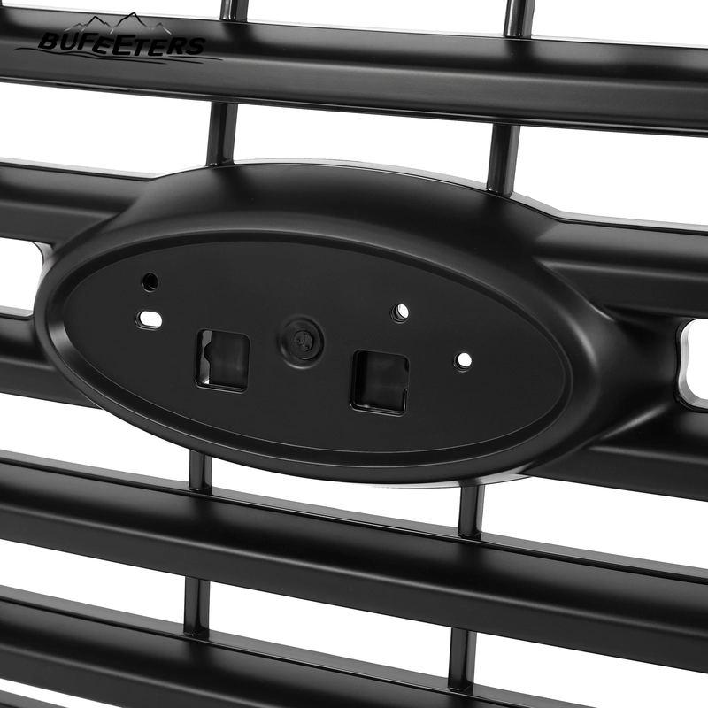 BUFEETERS  Front Bumper Upper Grille Fit For 2015 2016 2017 Ford F150 F-150,Horizontal Style,Matte Black