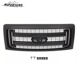 BUFEETERS  Front Bumper Grille Fit For 2009 2010 2011 2012 2013 2014 Ford F150 F-150,Matte Black