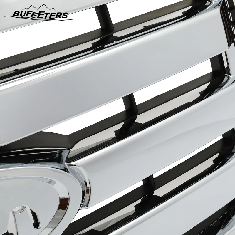BUFEETERS  Front Upper Grille Fit For 2009 2010 2011 2012 2013 2014 Ford F150 F-150 XLT,Chrome Shell w/ Black Insert