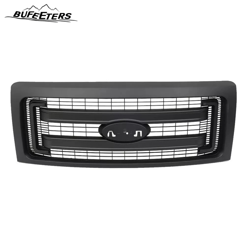 BUFEETERS  Front Bumper Grille Fit For 2009 2010 2011 2012 2013 2014 Ford F150 F-150,Matte Black