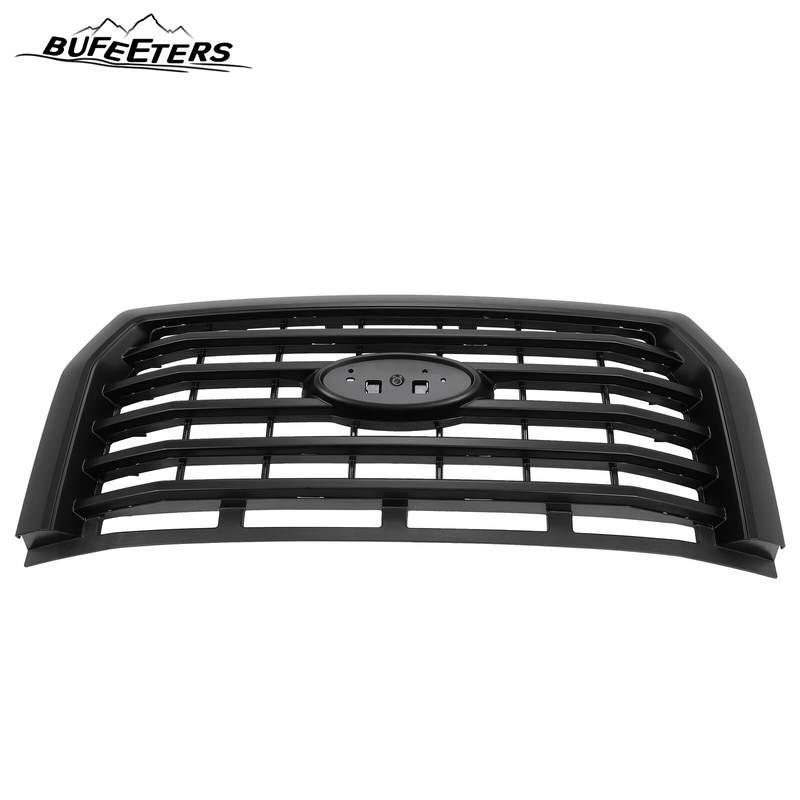 BUFEETERS  Front Bumper Upper Grille Fit For 2015 2016 2017 Ford F150 F-150,Horizontal Style,Matte Black
