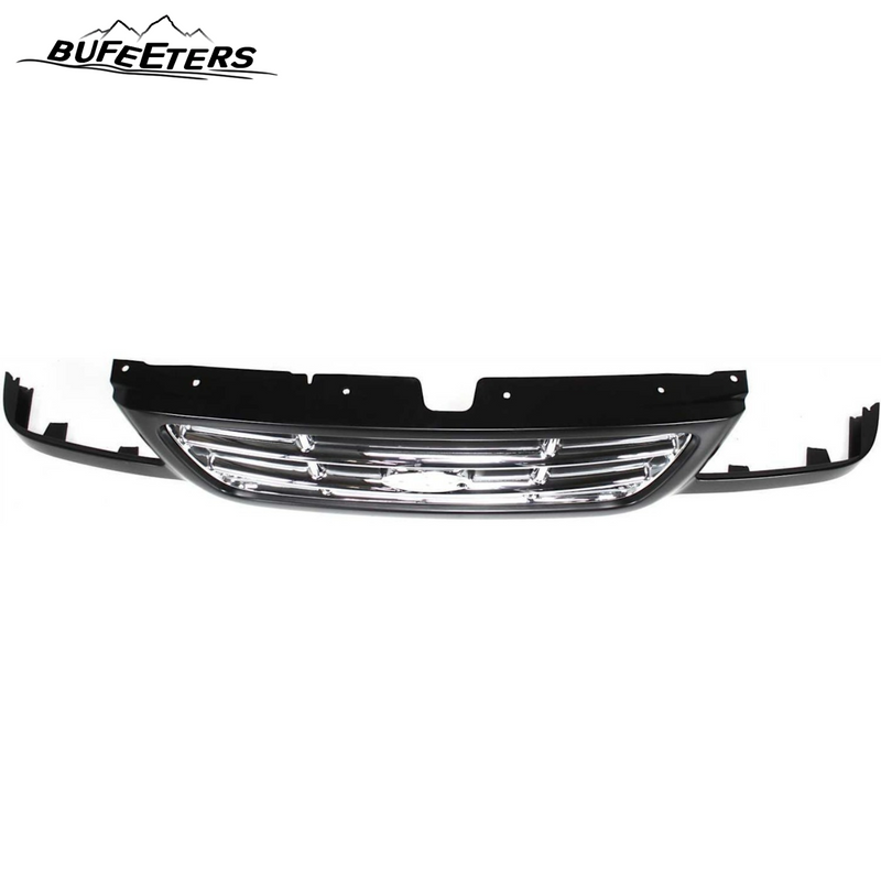 Front Bumper Upper Grille Fit For 2001 2002 2003 Ford Ranger,Mesh Style,Chrome&Black