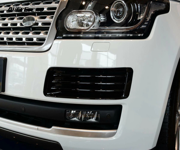 BUFEETERS Front Fog Light Grille Cover Trim Fit For 2013 2014 2015 2016 2017 Land Rover Range Rover Vogue L405,Gloss Black