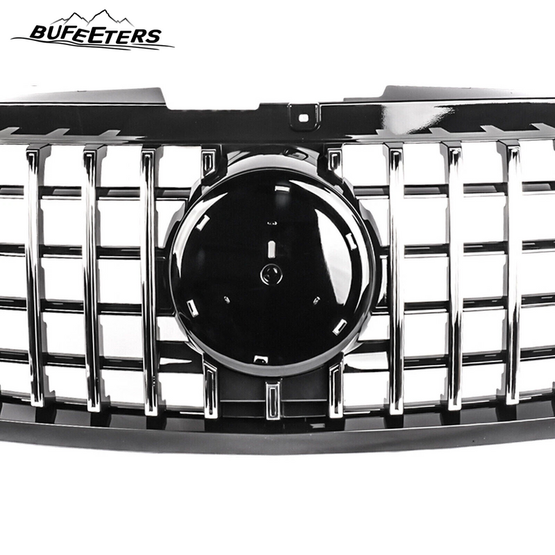 BUFEETERS  Front Bumper Upper Grille Fit For 2018 2019 2020 2021 2022 2023 2024 Mercedes Benz Sprinter 1500 2500 3500 W907 W910,GT Style,Chrome&Black