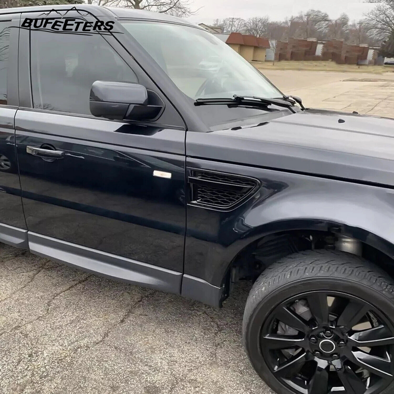 BUFEETERS  Front Grille Air Side Vent Set Fit For 2010 2011 2012 2013 Land Rover Range Rover Sport L320,Honeycomb Style,Gloss Black