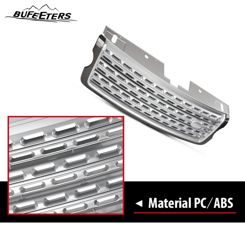 BUFEETERS Front Bumper Upper Chrome Grille Fit For 2013 2014 2015 2016 2017 Land Rover Range Rover,Mesh Style