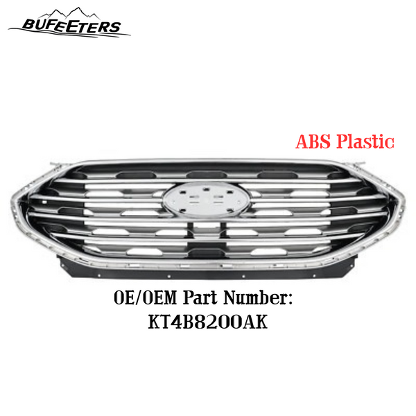 BUFEETERS  Front Bumper Upper Chrome Grille Fit For 2019 2020 2021 2022 Ford Edge,Chrome Style