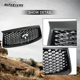 BUFEETERS  Front Upper Grille  W/ Camera Hole Fit For 2018 2019 2020 2021 INFINITI QX80,Mesh Style,Gloss Black