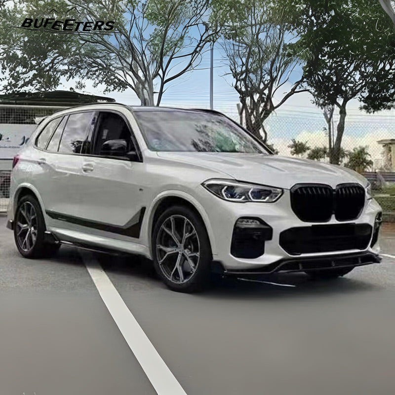 BUFEETERS Front Bumper Spoiler Splitter Lip Kit Fit For 2019 2020 2021 2022 2023 BMW X5 G05,Gloss Black