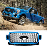 BUFEETERS  Front Radiator Grille Grill Assembly Fit For 2018 2019 2020 Ford F-150,Honeycomb Style,Velocity Blue&Black