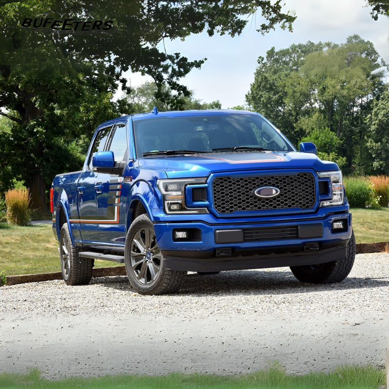 BUFEETERS  Front Radiator Grille Grill Assembly Fit For 2018 2019 2020 Ford F-150,Honeycomb Style,Velocity Blue&Black