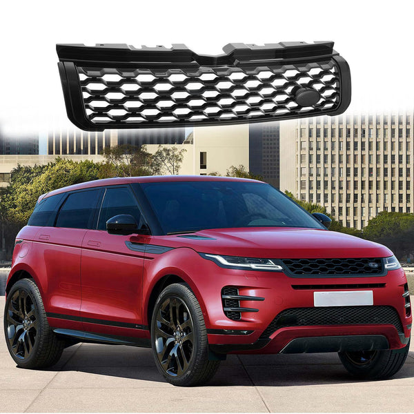 BUFEETERS Front Bumper Mesh Grille Dynamic Grill Fit For Range Rover Evoque 2012 2013 2014 2015 2016 2017 2018 2019,Honeycomb Style,Gloss Black