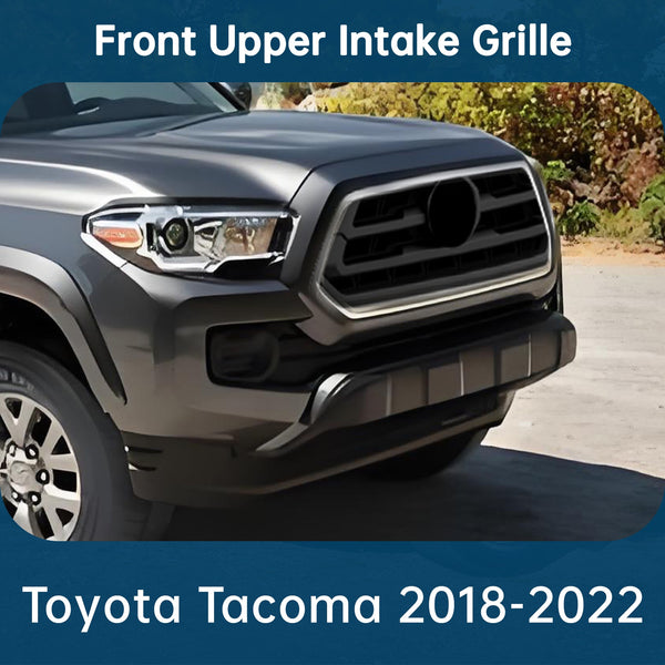 Front Upper Grille Matte Black Chrome Plastic For 2018 2019-2022 Toyota Tacoma
