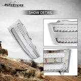 BUFEETERS Front Upper Chrome Grille w/ Chrome Insert Fit For 2007 2008 2009 2010 2011 2012 2013 Chevy Silverado 1500,Mesh Insert Style,Chrome&Silver